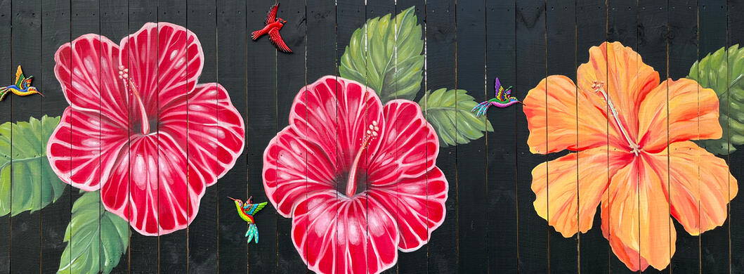 Tropical Fence Mural - Colorworks Ink LLC -Edgewater, FL