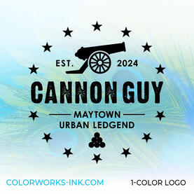 Cannon Man 1-Color Vector Logo T-Shirt and Event Art